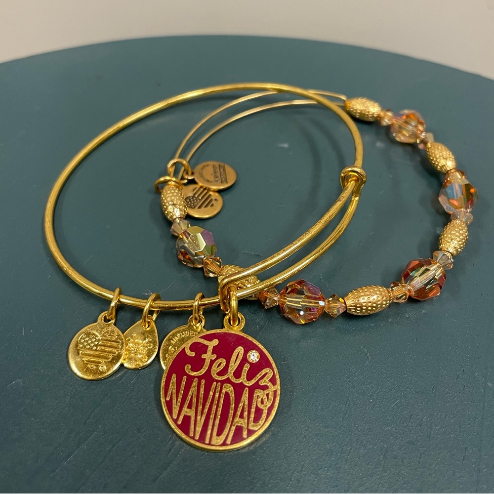 Alex and Ani Gold Feliz Navidad Bracelets